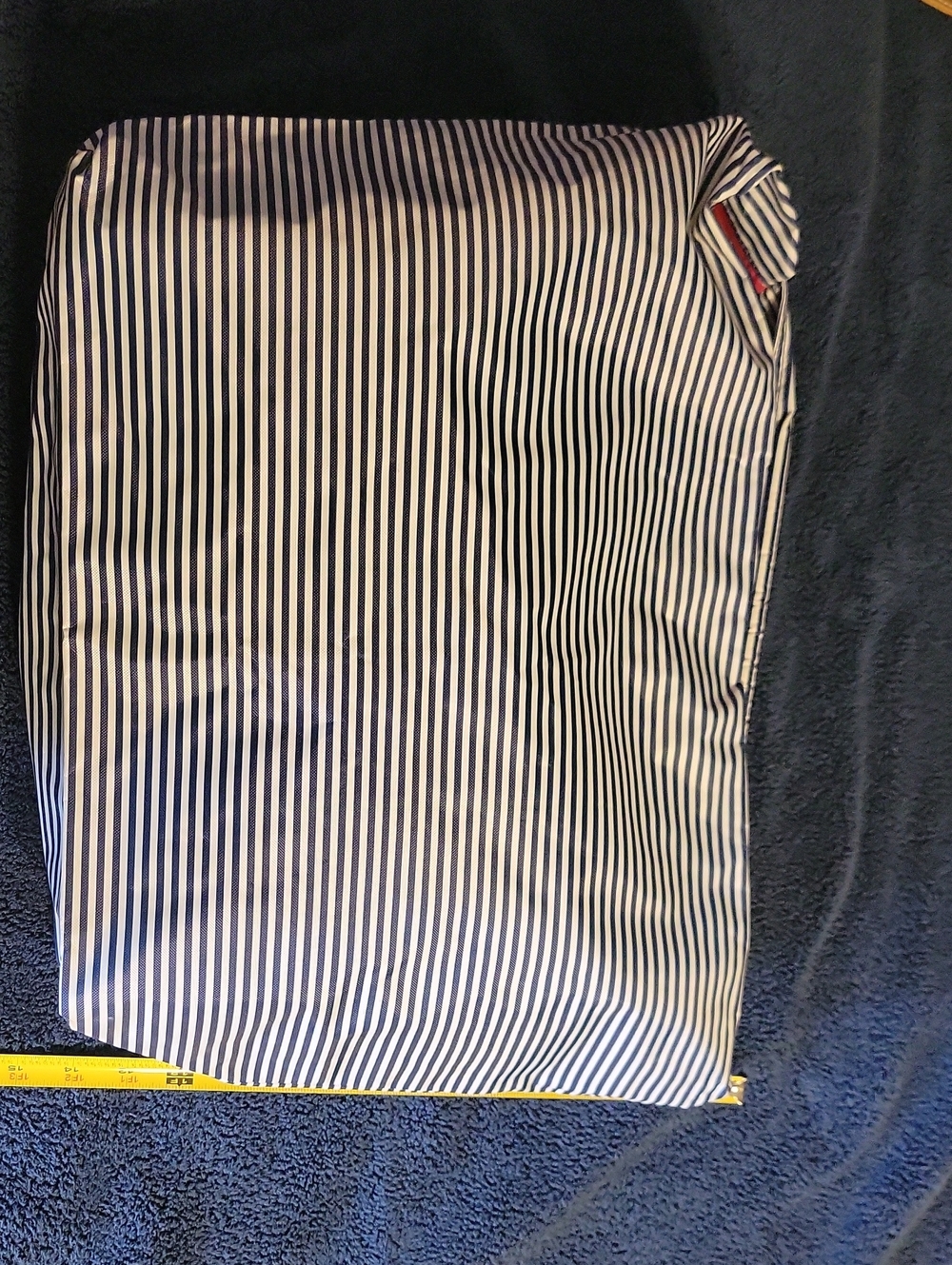 Lancome Navy and White Striped Cosmetic Pouch